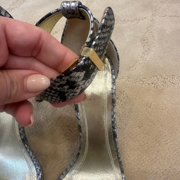 Celine ankle strap python snake skin silver and black stiletto heels, size 36 - Picture 13 of 14